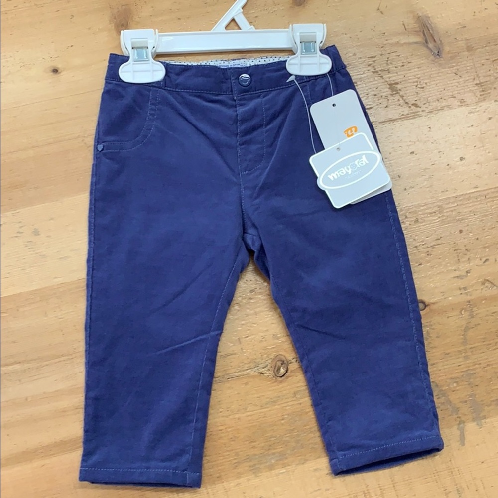 Blue corduroy baby pants
